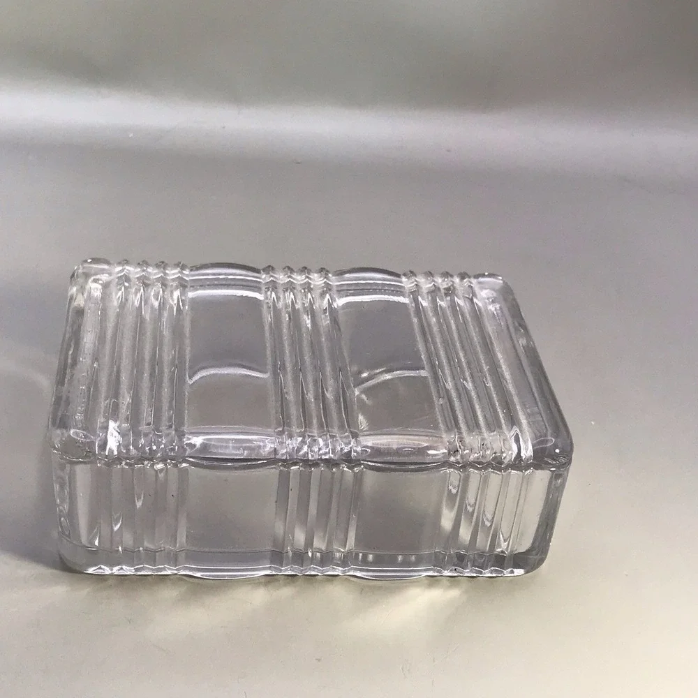 Glass Casket Covered trinket Dish Box‎